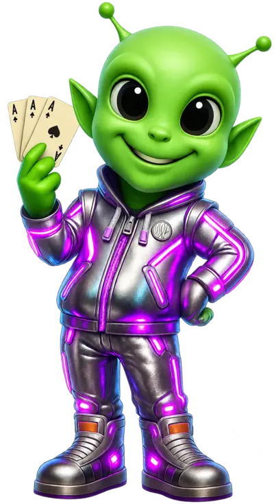 Nebula green alien mascot